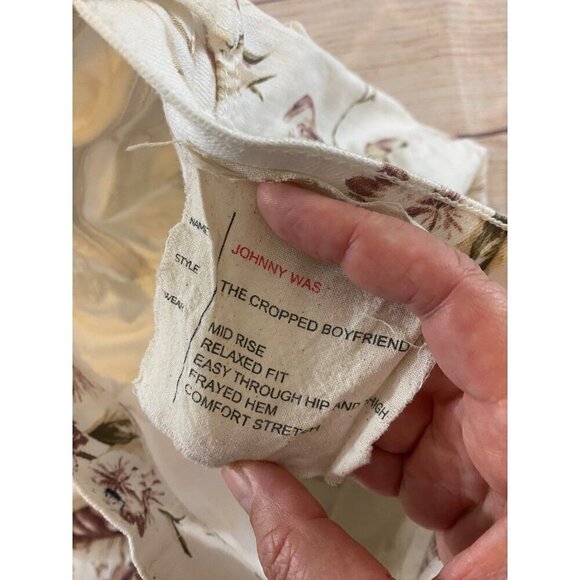 Johnny Was Women's Cropped Boyfriend Mid Rise Relaxed Fit Jeans - 25 - Picture 12 of 15